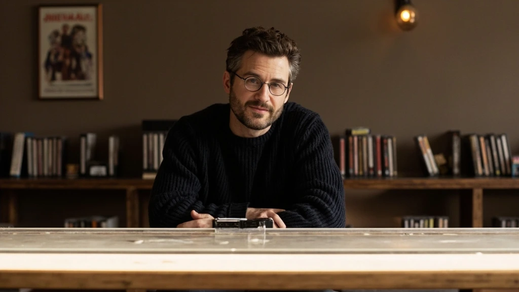 Ari Aster photographed during an interview at his editing studio